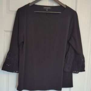 Banana Republic Dark Blouse with Lace Accents